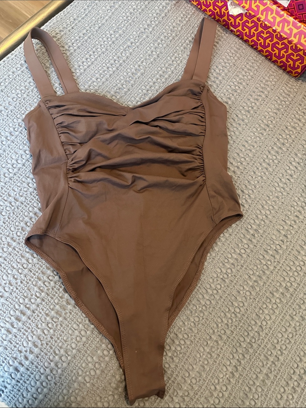 Zara Brown Ruched Bodysuit